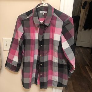 Plaid foxcroft button up - women’s
